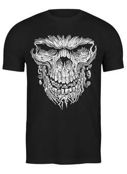 Заказать мужскую футболку в Москве. Футболка классическая Skull Art от Leichenwagen - готовые дизайны и нанесение принтов.