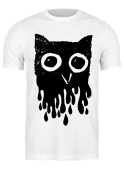 Заказать мужскую футболку в Москве. Футболка классическая Owl Here от oneredfoxstore@gmail.com - готовые дизайны и нанесение принтов.