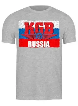 Заказать мужскую футболку в Москве. Футболка классическая KGB - Russia от Leichenwagen - готовые дизайны и нанесение принтов.