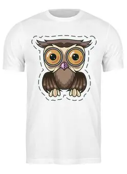 Заказать мужскую футболку в Москве. Футболка классическая Owl Here от oneredfoxstore@gmail.com - готовые дизайны и нанесение принтов.