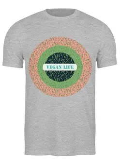 Заказать мужскую футболку в Москве. Футболка классическая Vegan life от Asparagus Lab + Masha Saunders - готовые дизайны и нанесение принтов.
