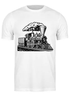 Заказать мужскую футболку в Москве. Футболка классическая Поезд  от T-shirt print  - готовые дизайны и нанесение принтов.