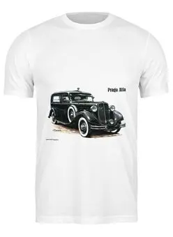 Заказать мужскую футболку в Москве. Футболка классическая Ретроавтомобили 3 от Виктор Гришин - готовые дизайны и нанесение принтов.