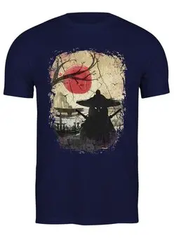 Заказать мужскую футболку в Москве. Футболка классическая Japan Samurai Cat от oneredfoxstore@gmail.com - готовые дизайны и нанесение принтов.