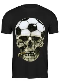 Заказать мужскую футболку в Москве. Футболка классическая Футбольный череп от ПРИНТЫ ПЕЧАТЬ  - готовые дизайны и нанесение принтов.