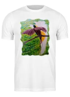 Заказать мужскую футболку в Москве. Футболка классическая Малая райская птица от veatim@yandex.ru - готовые дизайны и нанесение принтов.