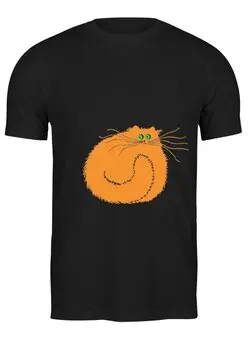 Заказать мужскую футболку в Москве. Футболка классическая рыжий кот от kuka-nina - готовые дизайны и нанесение принтов.