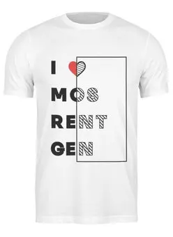 Заказать мужскую футболку в Москве. Футболка классическая i love mosrentgen от media@imosrentgen.ru - готовые дизайны и нанесение принтов.