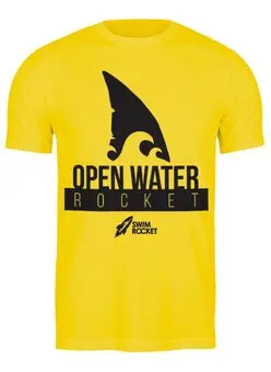 Заказать мужскую футболку в Москве. Футболка классическая Open Water Rocket от Swimrocket - школа плавания - готовые дизайны и нанесение принтов.