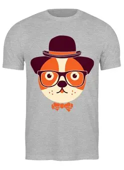 Заказать мужскую футболку в Москве. Футболка классическая Собака в очках от originals - готовые дизайны и нанесение принтов.