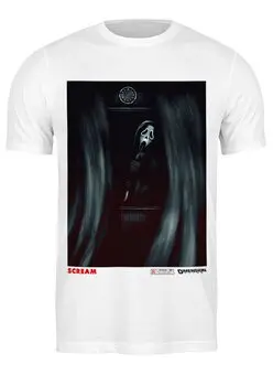 Заказать мужскую футболку в Москве. Футболка классическая Крик / Scream от kino.printio.ru - готовые дизайны и нанесение принтов.