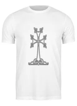 Заказать мужскую футболку в Москве. Футболка классическая Армянский крест от ar_lev - готовые дизайны и нанесение принтов.