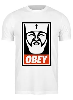 Заказать мужскую футболку в Москве. Футболка классическая Kirill OBEY от LINGAM ART | lingam.ord@gmail.com - готовые дизайны и нанесение принтов.
