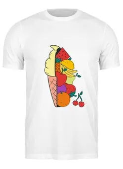Заказать мужскую футболку в Москве. Футболка классическая Мороженое фрукты от zen4@bk.ru - готовые дизайны и нанесение принтов.