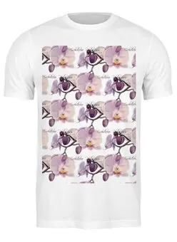 Заказать мужскую футболку в Москве. Футболка классическая ветка орхидеи от okonit - готовые дизайны и нанесение принтов.