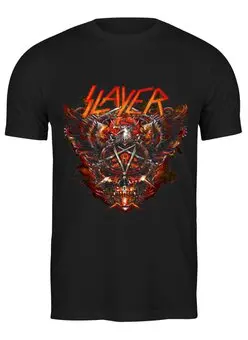 Заказать мужскую футболку в Москве. Футболка классическая Slayer от Серега Шнайдер - готовые дизайны и нанесение принтов.