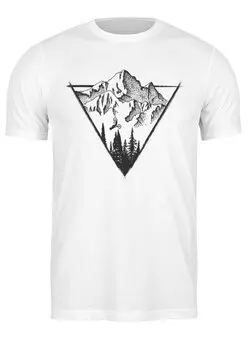 Заказать мужскую футболку в Москве. Футболка классическая Forest Mountains Rider от oneredfoxstore@gmail.com - готовые дизайны и нанесение принтов.