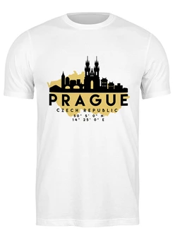 Заказать мужскую футболку в Москве. Футболка классическая Чехия - Прага от skynatural - готовые дизайны и нанесение принтов.