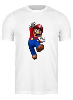 Заказать мужскую футболку в Москве. Футболка классическая Super Mario от hassliebe86@mail.ru - готовые дизайны и нанесение принтов.