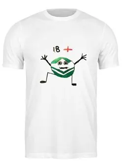 Заказать мужскую футболку в Москве. Футболка классическая СберСмайлик 18+ от Татьяна Владимирова - готовые дизайны и нанесение принтов.