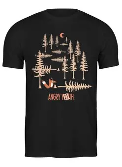 Заказать мужскую футболку в Москве. Футболка классическая Angry Fox от oneredfoxstore@gmail.com - готовые дизайны и нанесение принтов.