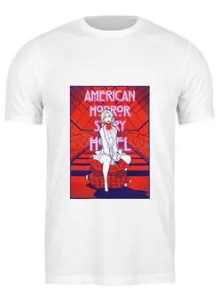 Заказать мужскую футболку в Москве. Футболка классическая American Horror Story Hotel от sandster - готовые дизайны и нанесение принтов.