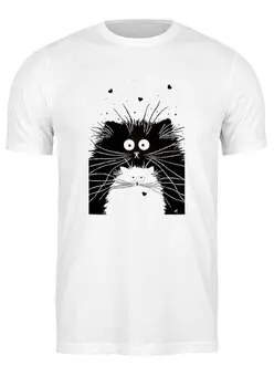 Заказать мужскую футболку в Москве. Футболка классическая Кот и Кошка от Виктор Гришин - готовые дизайны и нанесение принтов.