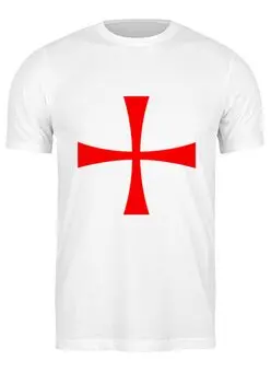 Заказать мужскую футболку в Москве. Футболка классическая Крест красный от BAD OWL - готовые дизайны и нанесение принтов.