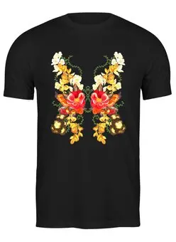 Заказать мужскую футболку в Москве. Футболка классическая Цветочная бабочка от printik - готовые дизайны и нанесение принтов.