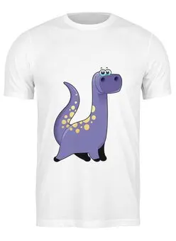 Заказать мужскую футболку в Москве. Футболка классическая Забавный  динозаврик от Amerikanka - готовые дизайны и нанесение принтов.