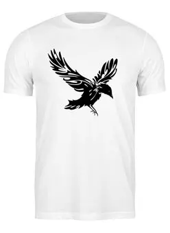 Заказать мужскую футболку в Москве. Футболка классическая Ворон от T-shirt print  - готовые дизайны и нанесение принтов.