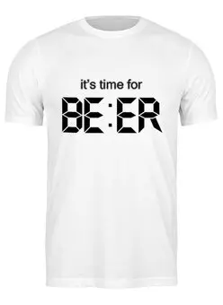Заказать мужскую футболку в Москве. Футболка классическая Beer time от Петр Золотухин - готовые дизайны и нанесение принтов.