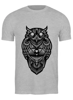 Заказать мужскую футболку в Москве. Футболка классическая Сова (Owl) от Zamula - готовые дизайны и нанесение принтов.