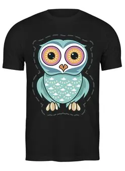 Заказать мужскую футболку в Москве. Футболка классическая Owl Here от oneredfoxstore@gmail.com - готовые дизайны и нанесение принтов.