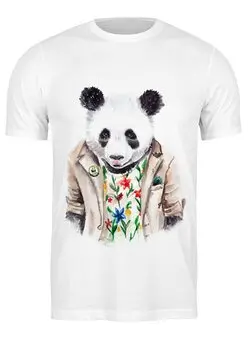Заказать мужскую футболку в Москве. Футболка классическая "Панда" от Re  Tyan - готовые дизайны и нанесение принтов.