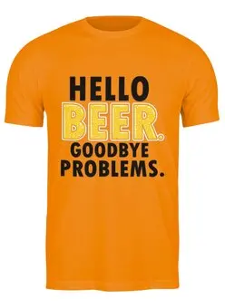 Заказать мужскую футболку в Москве. Футболка классическая Hello Beer от skynatural - готовые дизайны и нанесение принтов.