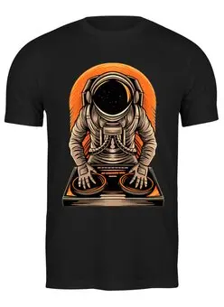 Заказать мужскую футболку в Москве. Футболка классическая Космонавт от queen  - готовые дизайны и нанесение принтов.