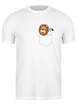 Заказать мужскую футболку в Москве. Футболка классическая Лев (Lion) от trugift - готовые дизайны и нанесение принтов.