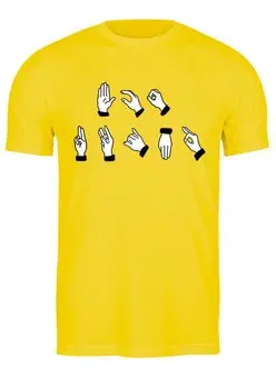 Заказать мужскую футболку в Москве. Футболка классическая "Все круто" - на языке жестов от helgawww - готовые дизайны и нанесение принтов.