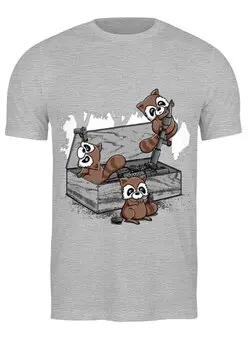 Заказать мужскую футболку в Москве. Футболка классическая Raccoon Terrorist от Mily - готовые дизайны и нанесение принтов.