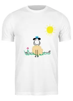 Заказать мужскую футболку в Москве. Футболка классическая овечка от Karina Radomskaya - готовые дизайны и нанесение принтов.