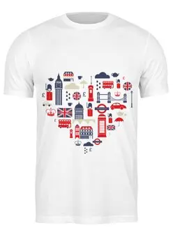 Заказать мужскую футболку в Москве. Футболка классическая Англия 2 от сергей дудников - готовые дизайны и нанесение принтов.