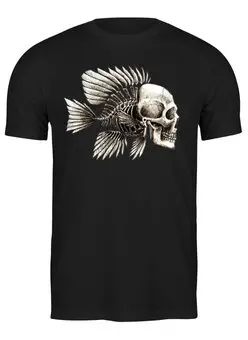 Заказать мужскую футболку в Москве. Футболка классическая Skull Face Fish от Leichenwagen - готовые дизайны и нанесение принтов.