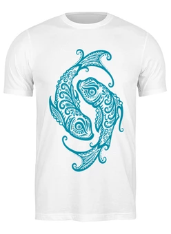 Заказать мужскую футболку в Москве. Футболка классическая Зодиак - Рыбы от skynatural - готовые дизайны и нанесение принтов.