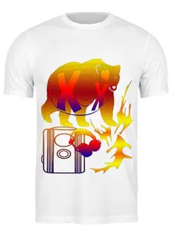 Заказать мужскую футболку в Москве. Футболка классическая Медведь XoX от Stil na yarkosti - готовые дизайны и нанесение принтов.