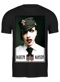 Заказать мужскую футболку в Москве. Футболка классическая Marilyn Manson от inPrintio - готовые дизайны и нанесение принтов.