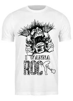 Заказать мужскую футболку в Москве. Футболка классическая I Wanna Rock W от Павел Азаренков - готовые дизайны и нанесение принтов.