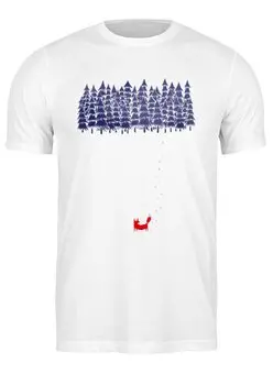 Заказать мужскую футболку в Москве. Футболка классическая Лиса в лесу от printik - готовые дизайны и нанесение принтов.