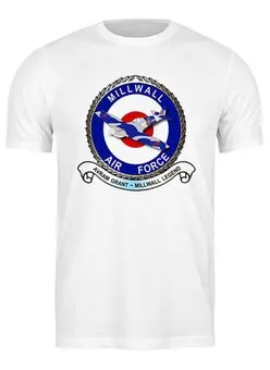 Заказать мужскую футболку в Москве. Футболка классическая Millwall Air Force от Millwall Supporters Club Russia - готовые дизайны и нанесение принтов.