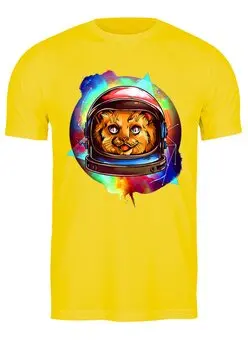 Заказать мужскую футболку в Москве. Футболка классическая В космосе от T-shirt print  - готовые дизайны и нанесение принтов.
